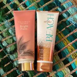 2 lotions! Victorias Secret Bright Palm and Bath and Body Works at the Beach